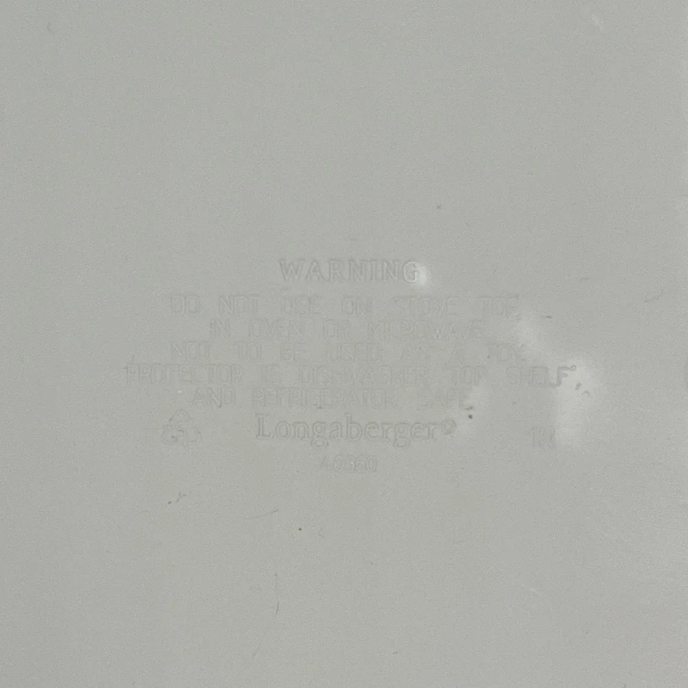 Longaberger Large Oval‎ Basket Protector and Lid Set 40360 40362 Clear White